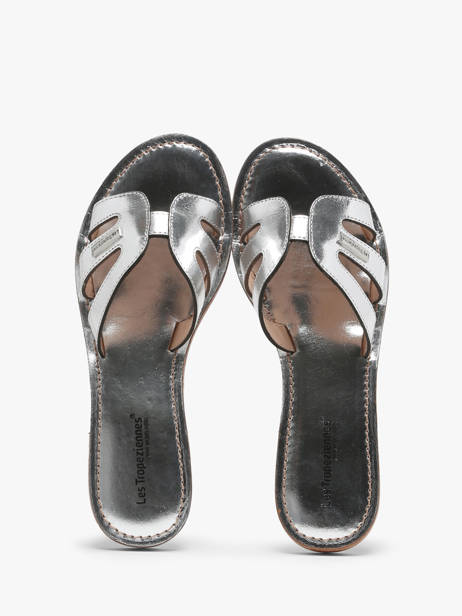 Slippers Damia Uit Leder Les tropeziennes Zilver women DAMIA ander zicht 2