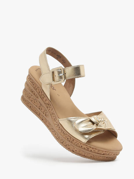 Sandalen Met Platformzool Uit Leder Gabor Goud women 63 ander zicht 1