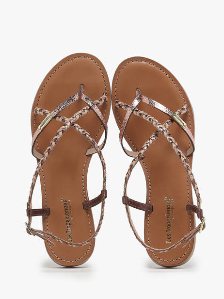 Open Sandalen Uit Leder Les tropeziennes Bruin women MONASTRE ander zicht 3