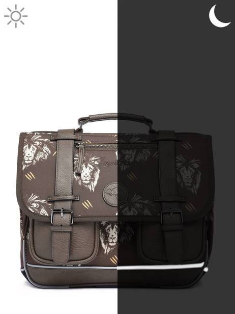 Cartable 2 Compartiments Cameleon Marron vintage urban PBVBCA35 vue secondaire 7