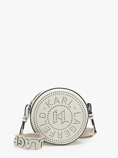 Cross Body Tas K Circle Leder Karl lagerfeld Wit k circle 231W3054