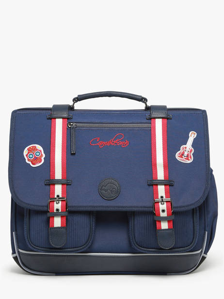 Cartable 3 Compartiments Cameleon Bleu vintage family boulanger CA41