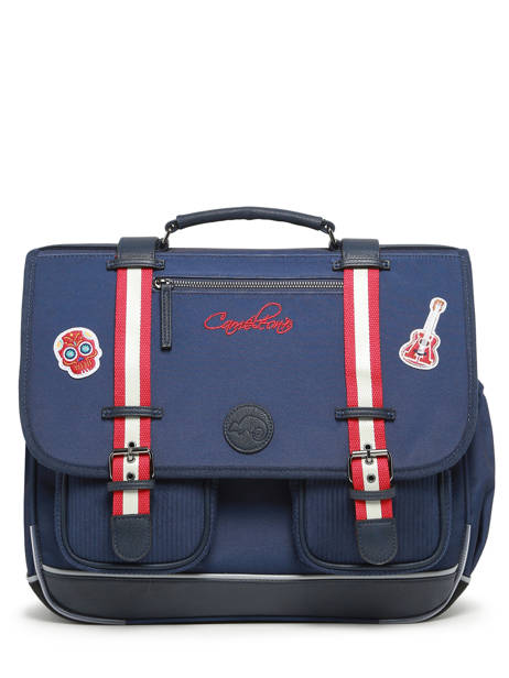 Cartable 3 Compartiments Cameleon Bleu vintage family boulanger CA41 vue secondaire 6