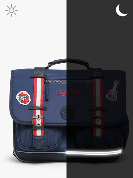 Cartable 3 Compartiments Cameleon Bleu vintage family boulanger CA41 vue secondaire 7