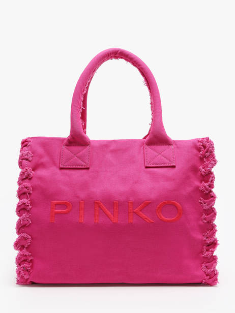 Sac Porté épaule Logo Shopper Coton Pinko Rose logo shopper A1WQ