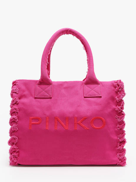 Schoudertas Logo Shopper Katoen Pinko Roze logo shopper A1WQ