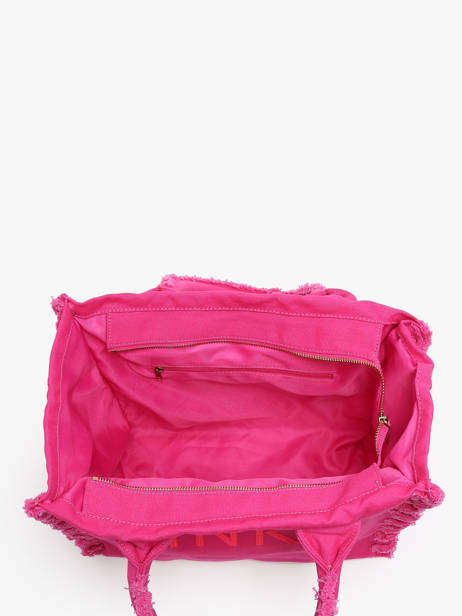 Schoudertas Logo Shopper Katoen Pinko Roze logo shopper A1WQ ander zicht 3