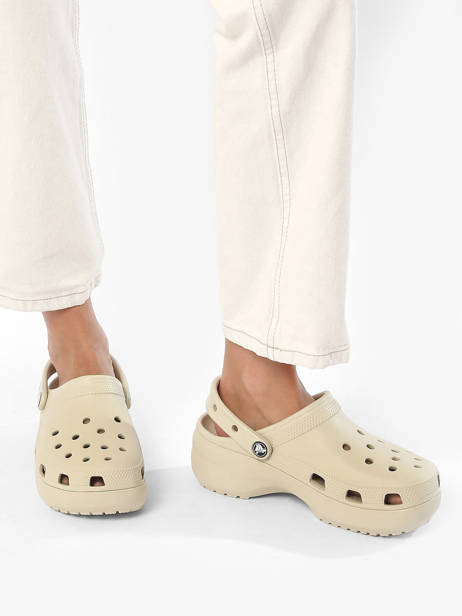 Slippers Classic Platform Clog Crocs Beige women 206750 ander zicht 2