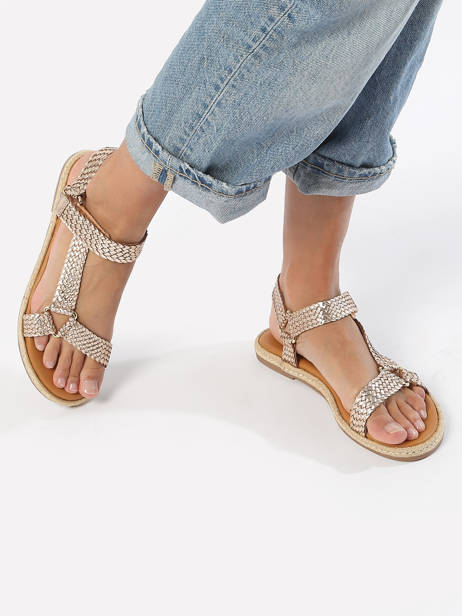 Sandalen Hipsto Uit Leder Les tropeziennes Goud women HIPSTO ander zicht 2