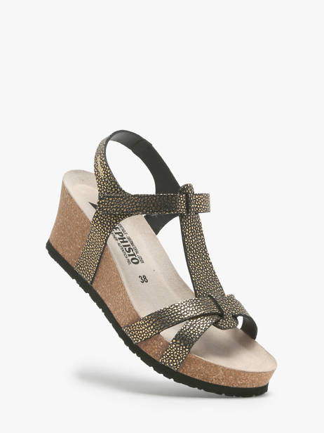 Sandalen Met Sleehak Uit Leder Mephisto Goud women P5141928 ander zicht 1