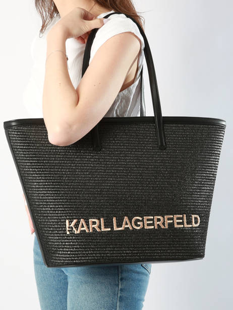 Sac Porté épaule K/essential Raphia Karl lagerfeld Noir k essential 241W3027 vue secondaire 1