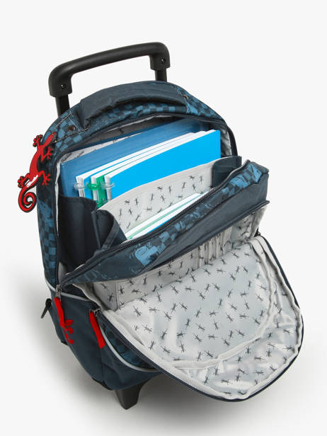 Rugzak Op Wieltjes Cameleon Blauw actual AUD-PIQU ander zicht 3