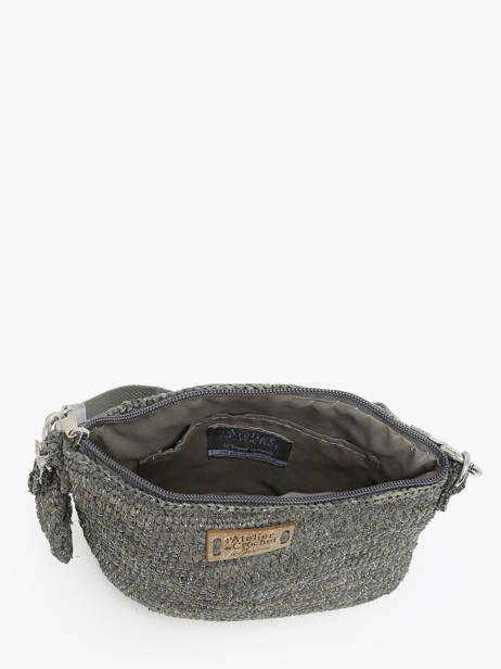 Cross Body Tas L'atelier Du Crochet Raphia Le voyage en panier Grijs l'atelier du crochet AM771 ander zicht 3