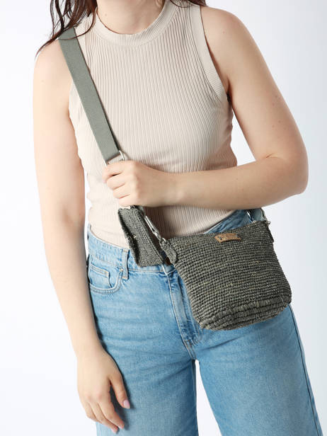 Cross Body Tas L'atelier Du Crochet Raphia Le voyage en panier Grijs l'atelier du crochet AM771 ander zicht 1