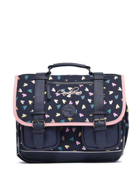 Boekentas 2 Compartimenten Cameleon Blauw vintage fantasy PBVGCA35