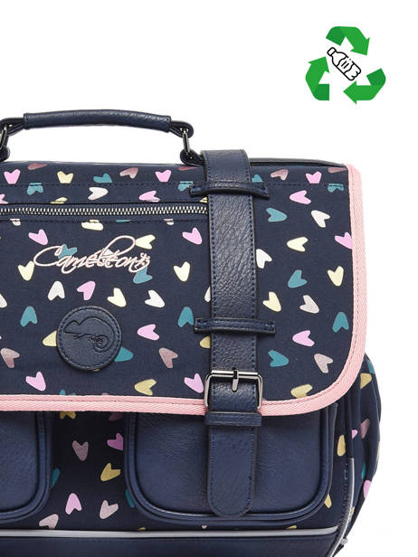 Boekentas 2 Compartimenten Cameleon Blauw vintage fantasy PBVGCA35 ander zicht 2