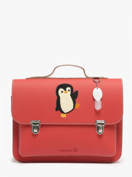 Cartable Manchot Cuir Own stuff Rouge preschool 14PING