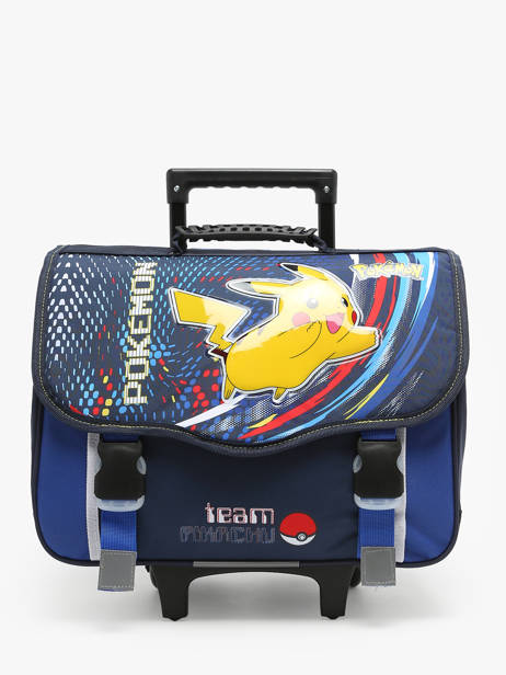 Boekentas Op Wieltjes 2 Compartimenten Pokemon Blauw energie electrique 23KK203R