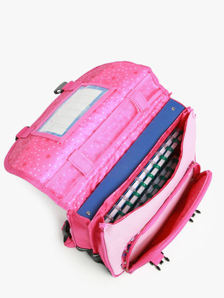 Boekentas 2 Compartimenten Snowball Roze butterfly 46435 ander zicht 3