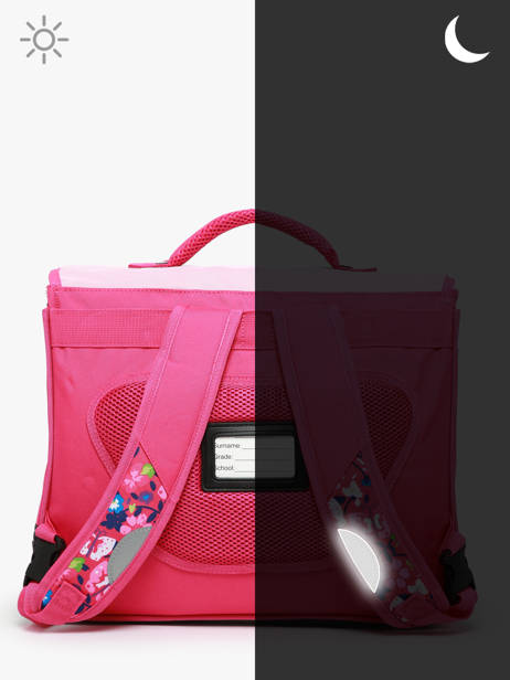Boekentas 2 Compartimenten Snowball Roze butterfly 46435 ander zicht 5