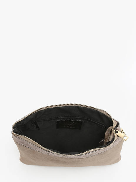 Cross Body Tas Velvet Leder Milano Grijs velvet VE24065 ander zicht 3