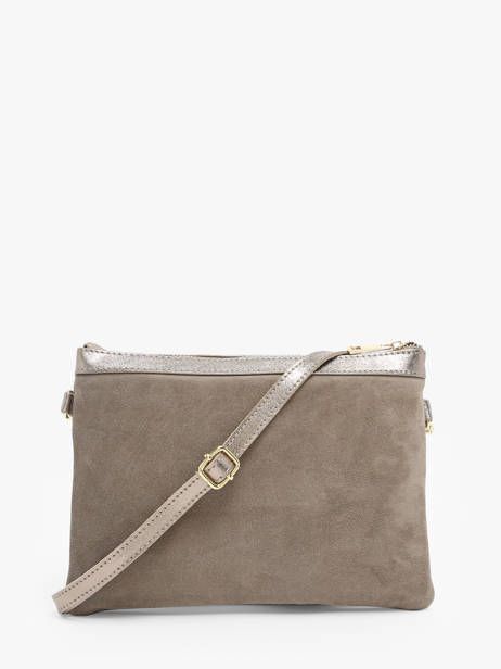 Cross Body Tas Velvet Leder Milano Grijs velvet VE24065 ander zicht 4