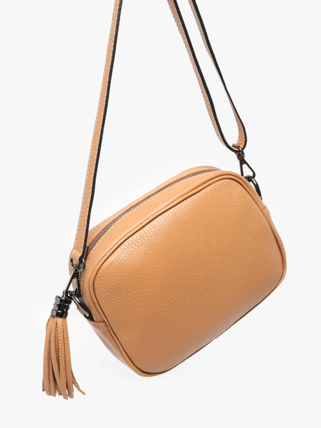 Cross Body Tas Caviar Leder Milano Bruin caviar CA2006N ander zicht 1