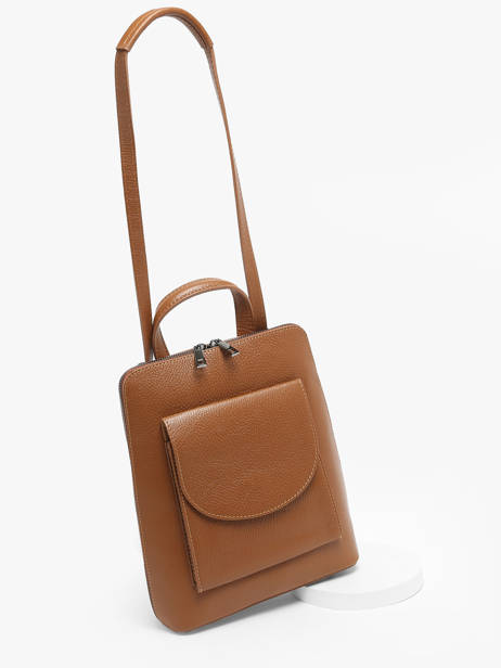 Rugzak /schoudertas Milano Bruin caviar CA240615 ander zicht 2