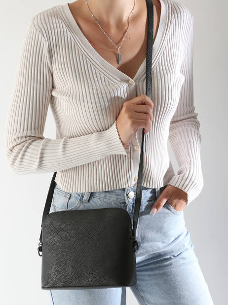 Cross Body Tas Caviar Leder Milano Zwart caviar CA240614 ander zicht 1