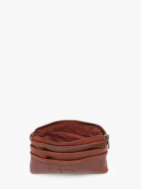 Porte-monnaie Cuir Basilic pepper Marron cow BCOW99 vue secondaire 1