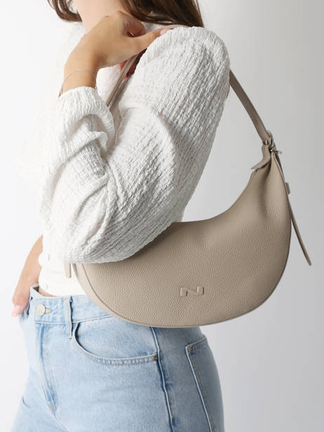 Schoudertas Olga Leder Nathan baume Beige nathan 1932 64 ander zicht 1