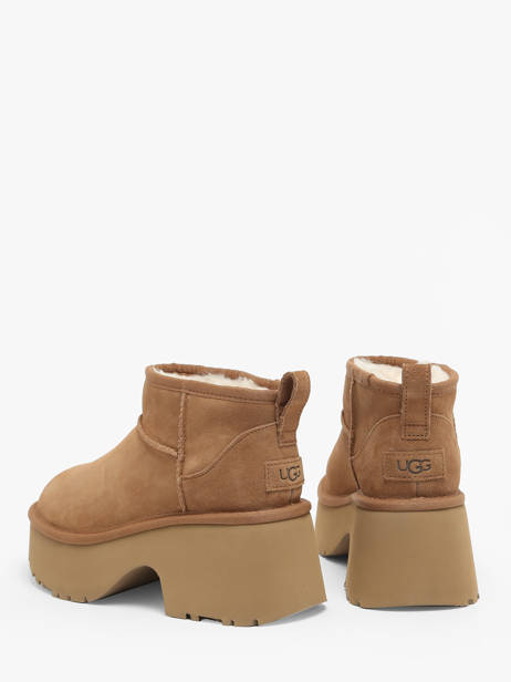 Boots Met Platformzool Classic Ultra Mini Uit Leder Ugg Beige women 1158311 ander zicht 3
