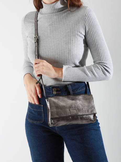 Cross Body Tas Leather Leder Biba Zilver leather CMO3L ander zicht 1