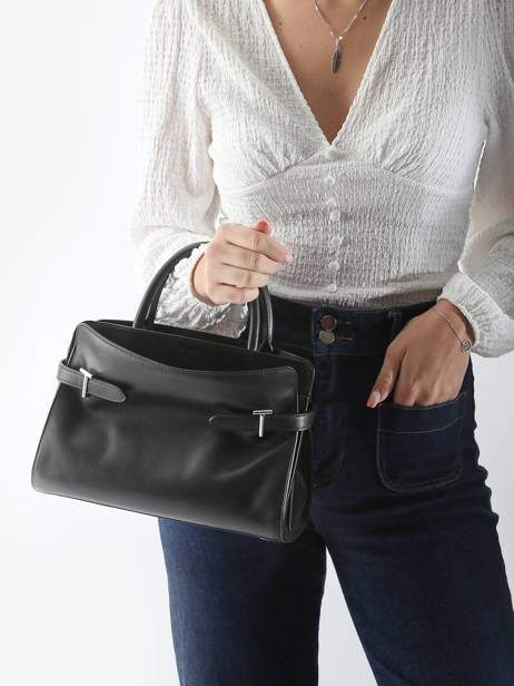Sac PortÃ© Main Emie Cuir Le tanneur Noir emie TEMI16M1 vue secondaire 1