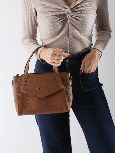 Handtas Cacao Leder Nathan baume Bruin candy 6 ander zicht 1