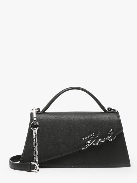 Cross Body Tas K Signature Leder Karl lagerfeld Zwart k signature 246W3099