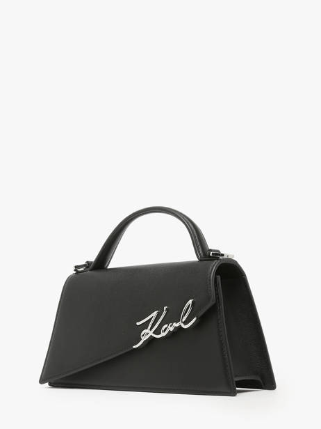 Cross Body Tas K Signature Leder Karl lagerfeld Zwart k signature 246W3099 ander zicht 2