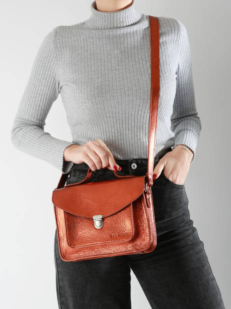 Cross Body Tas Melle George Ginger Leder Paul marius Oranje ginger GEORGGIN ander zicht 1