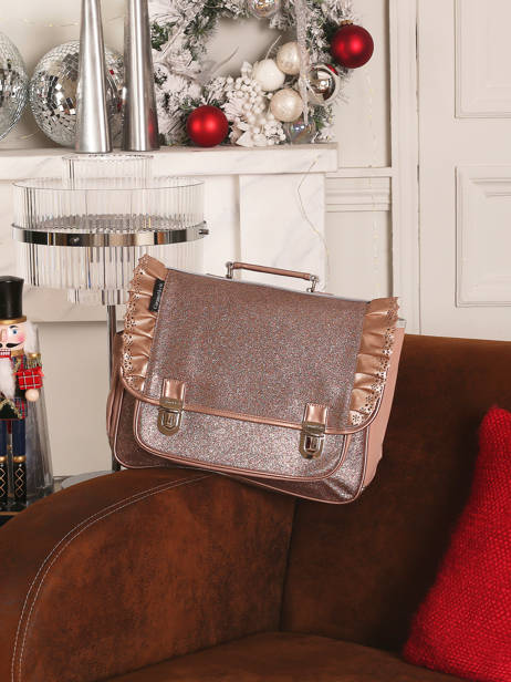 Rugzak 2 Compartimenten Caramel et cie Goud boheme FI ander zicht 6