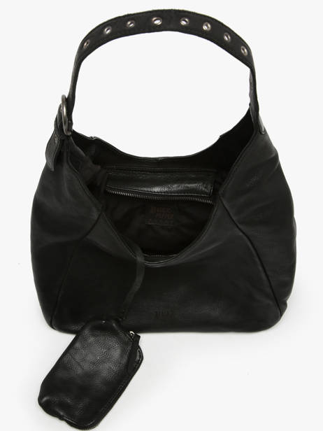 Schoudertas Barcelone Leder Basilic pepper Zwart barcelone BBAC06 ander zicht 3