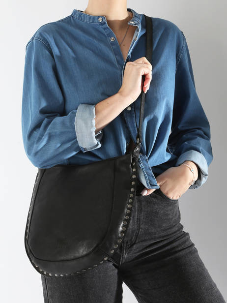 Cross Body Tas Barcelone Leder Basilic pepper Zwart barcelone BBAC02 ander zicht 1