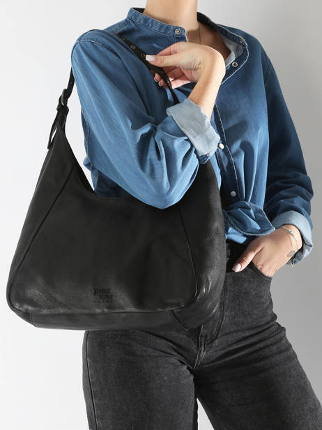 Schoudertas Barcelone Leder Basilic pepper Zwart barcelone BBAC06 ander zicht 1