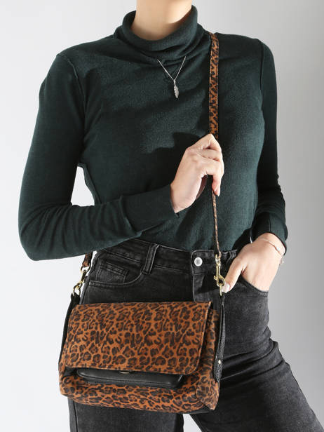 Cross Body Tas Leopard Leder Paul marius Zwart leopard DIANSLEO ander zicht 1
