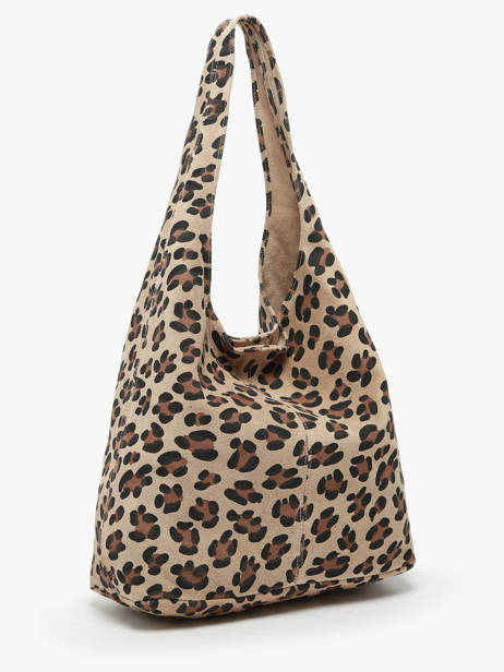 Sac Porté épaule Velvet Leopardo Cuir Milano Beige velvet leopardo VL24062 vue secondaire 2