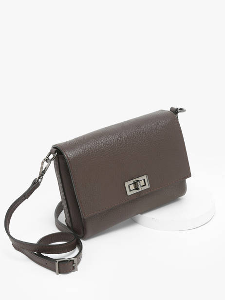 Cross Body Tas Caviar Leder Milano Bruin caviar CA24061 ander zicht 2