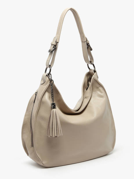 Schoudertas Caviar Leder Milano Beige caviar CA24069 ander zicht 2