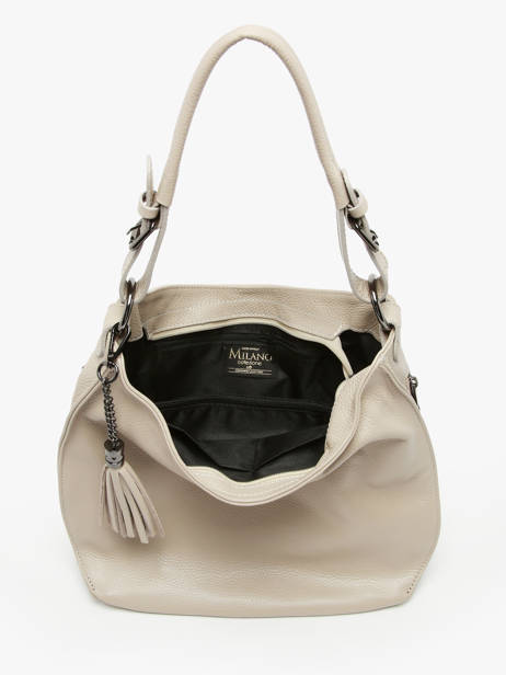Schoudertas Caviar Leder Milano Beige caviar CA24069 ander zicht 3