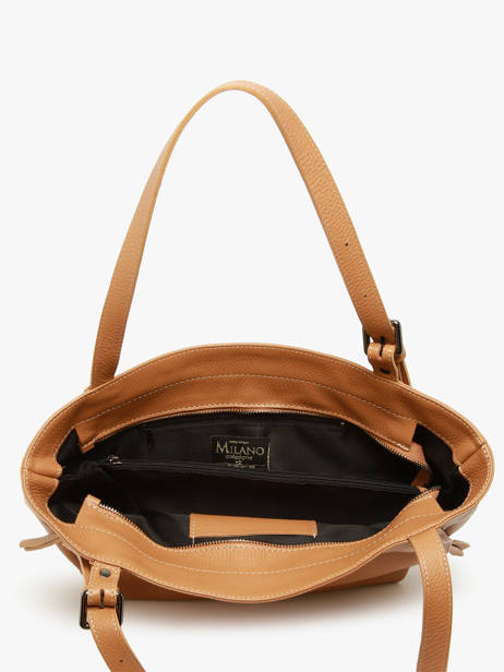 Schoudertas Caviar Leder Milano Bruin caviar CA24065 ander zicht 3