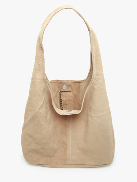 Schoudertas Velvet Leder Milano Beige velvet VE24062B ander zicht 3