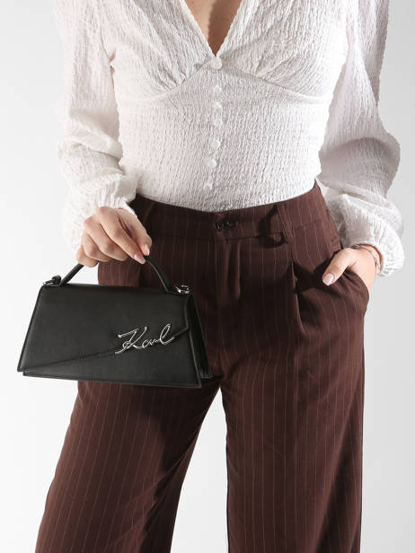 Cross Body Tas K Signature Leder Karl lagerfeld Zwart k signature A1W30458 ander zicht 1